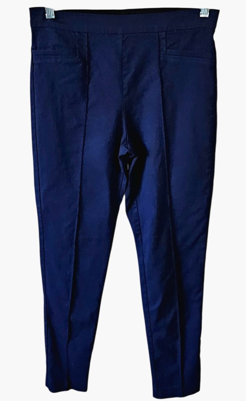 Lynn Ryan Navy Pull On Women's Ankle Pants SZ S